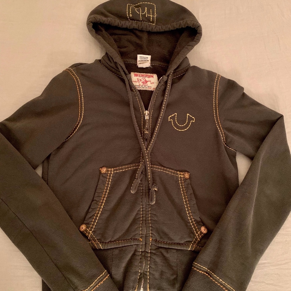 True Religion Big T Stitch Zip Hoodie